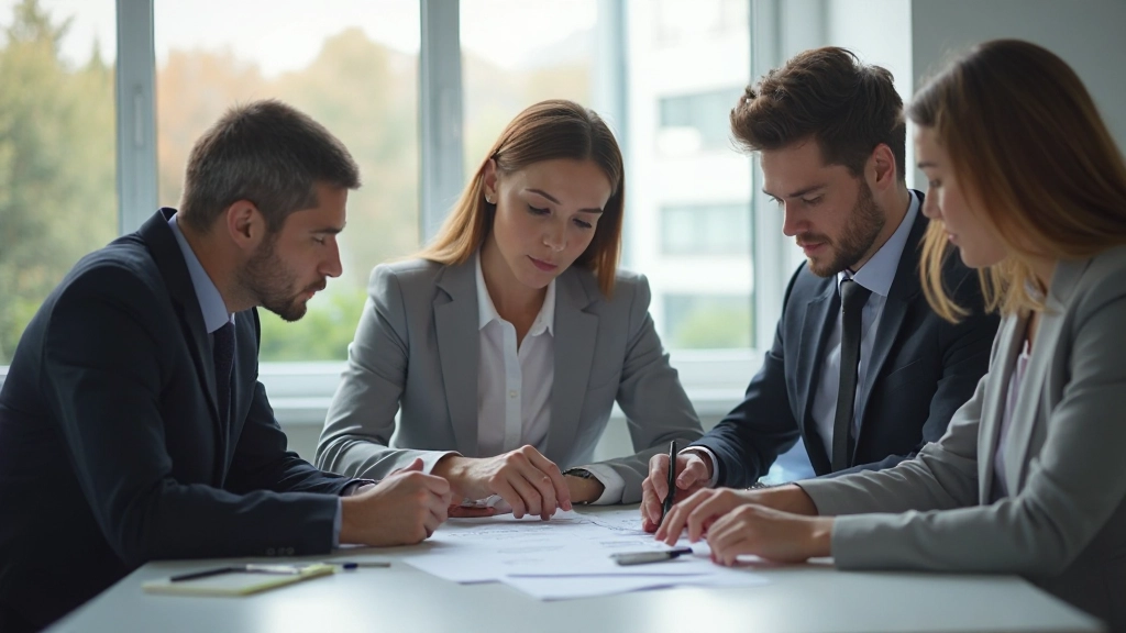 Профессиональное общение в деловой среде, коллеги обсуждают проект