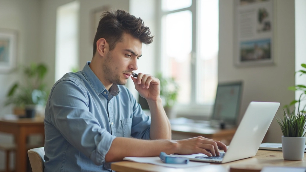 Студент изучает материалы онлайн-курса на компьютере